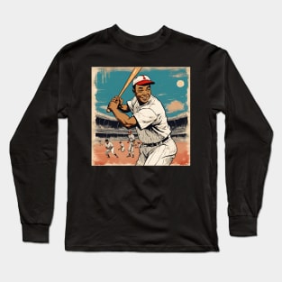 Vintage American Baseball Player Father Playing Baseball Gracefully Long Sleeve T-Shirt